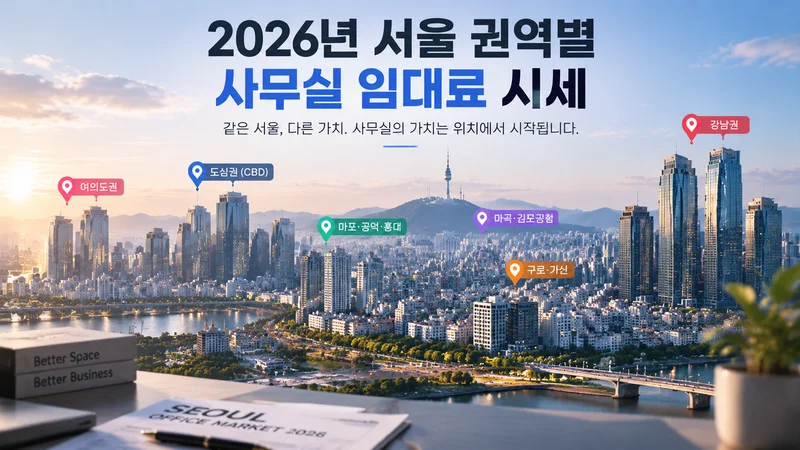 사무실 임대 계약서와 체크리스트 문서, 펜을 배치해 계약 전 필수 확인 사항을 보여주는 이미지