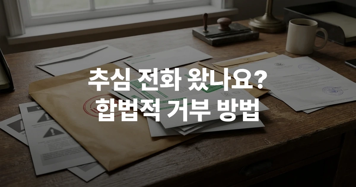 상각채권 추심 거부를 위한 내용증명과 채권 관련 서류들