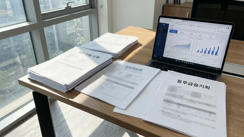 IRP 이전 신청서와 금융기관 퇴직연금 안내 자료가 펼쳐진 모습