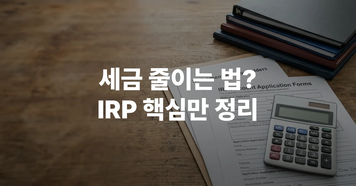 퇴직연금 IRP 계좌 서류와 연금 수령 비교표가 놓인 사무용 책상