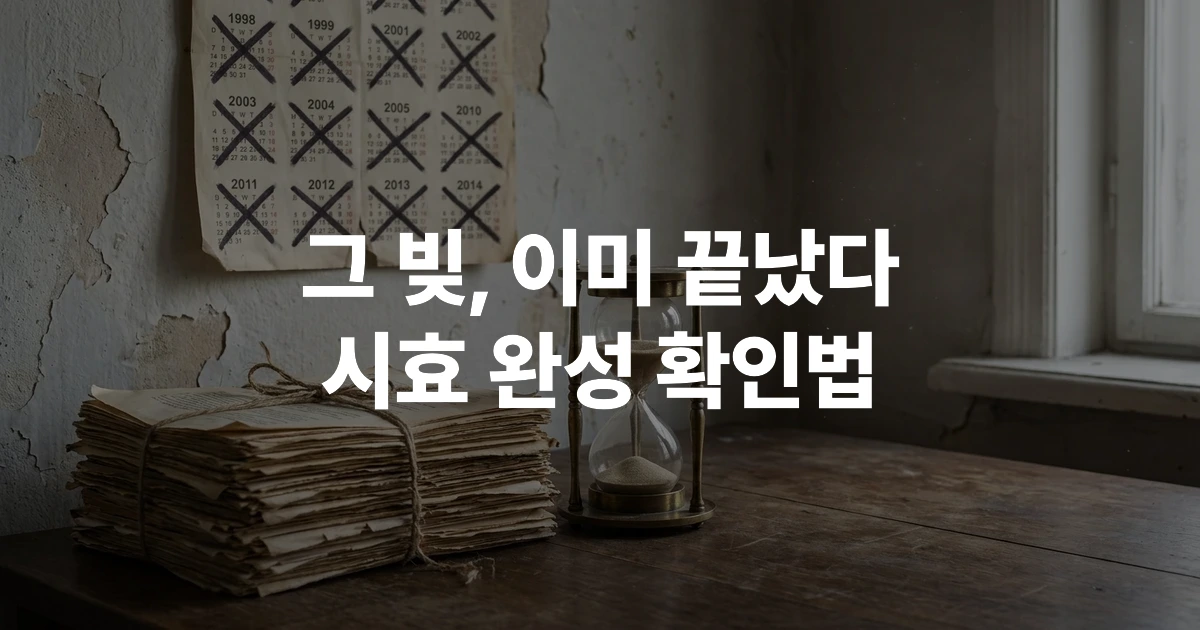 오래된 법원 채권 서류와 달력이 놓인 책상 - 소멸시효 확인