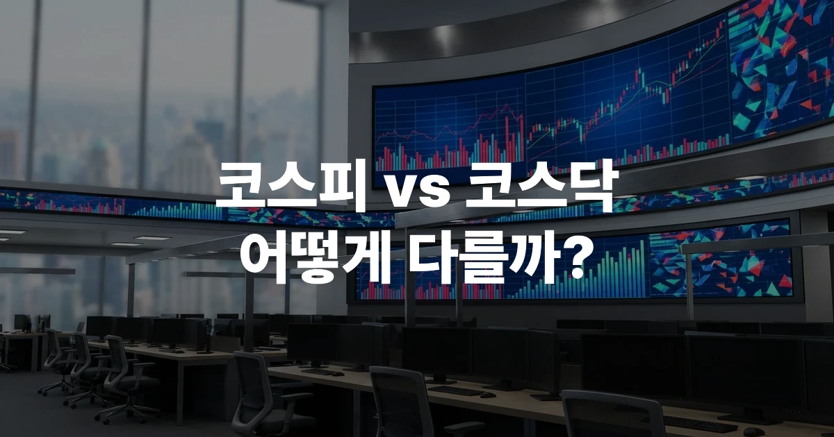 한국 주식 거래소 전광판과 주가 시세 디스플레이 화면