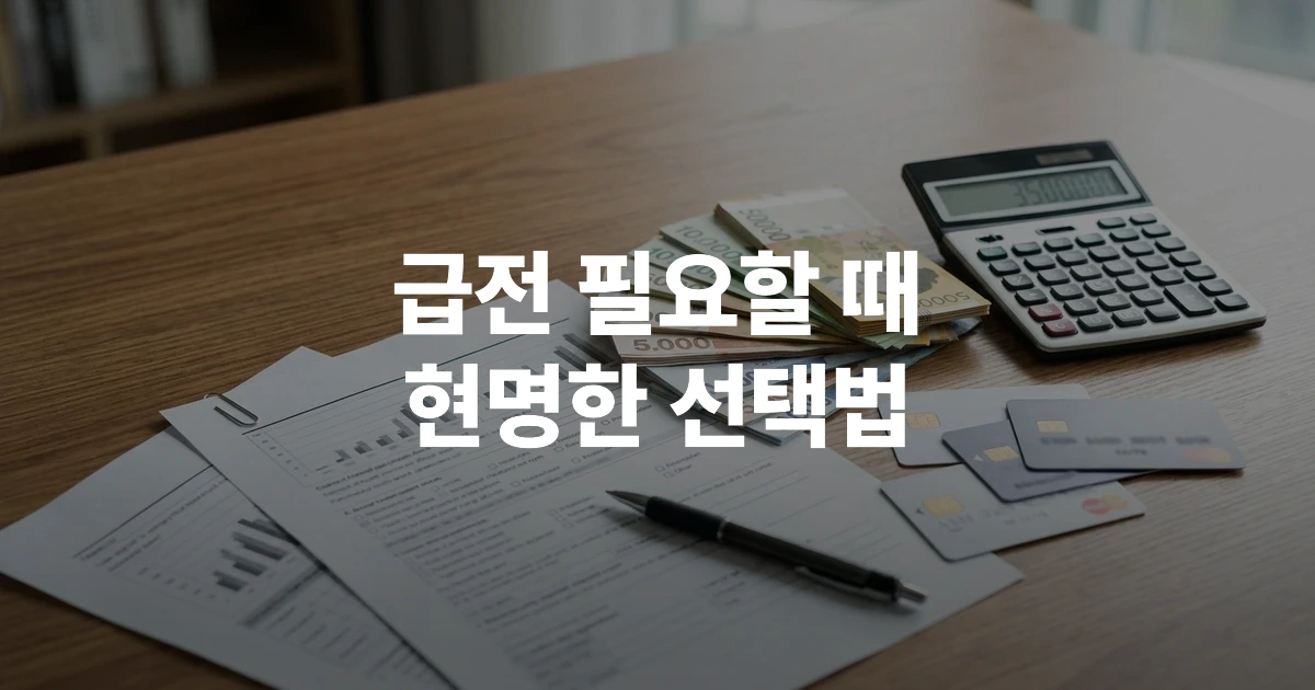 단기간 대출 종류별 금리와 조건을 비교하는 금융 서류와 계산기