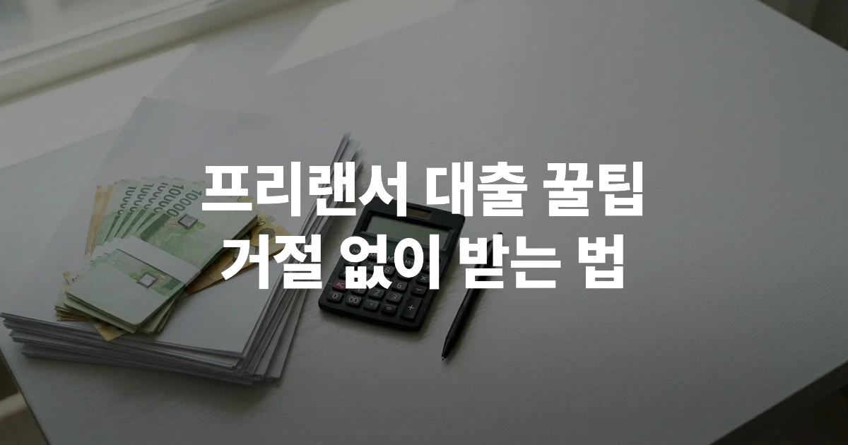 프리랜서 대출 서류와 금융 상품 비교 자료가 놓인 책상 이미지