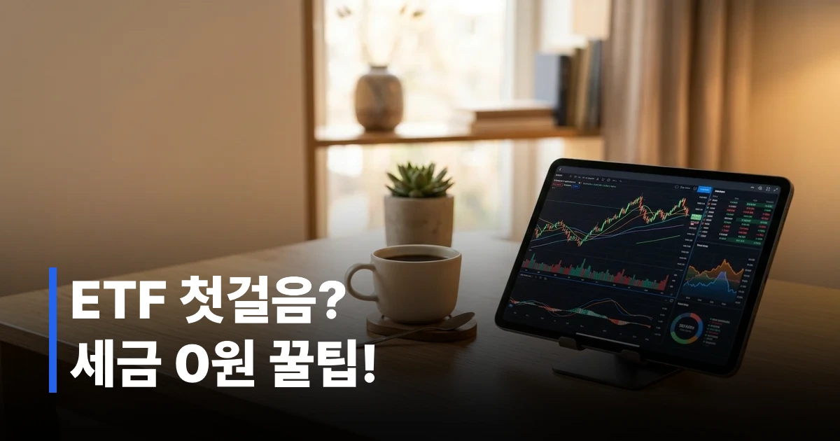 모바일 증권 앱을 통해 ETF 포트폴리오를 조회하며 투자를 시작하는 모습