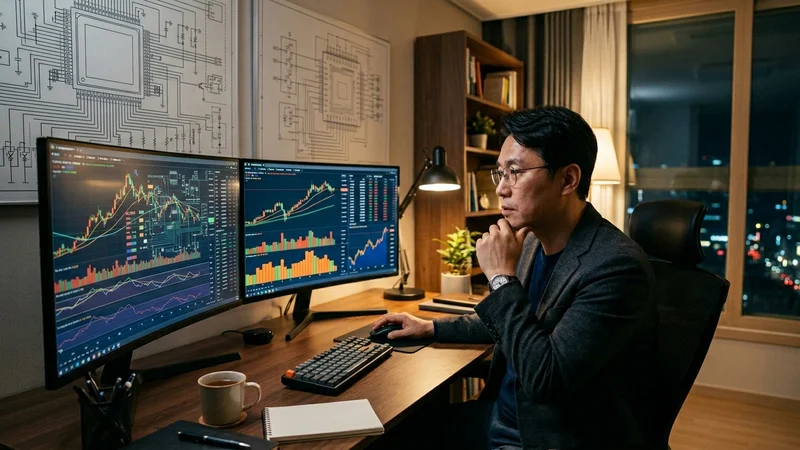 반도체 주식 투자와 ETF 수수료 구조를 다루는 본문 삽입용 그래픽 이미지