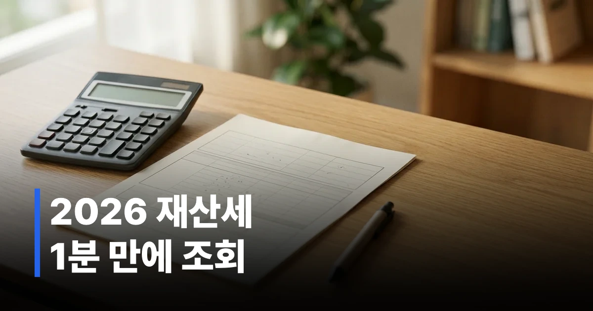 2026년도 재산세 납부 일정을 나타내는 상세 안내 테이블