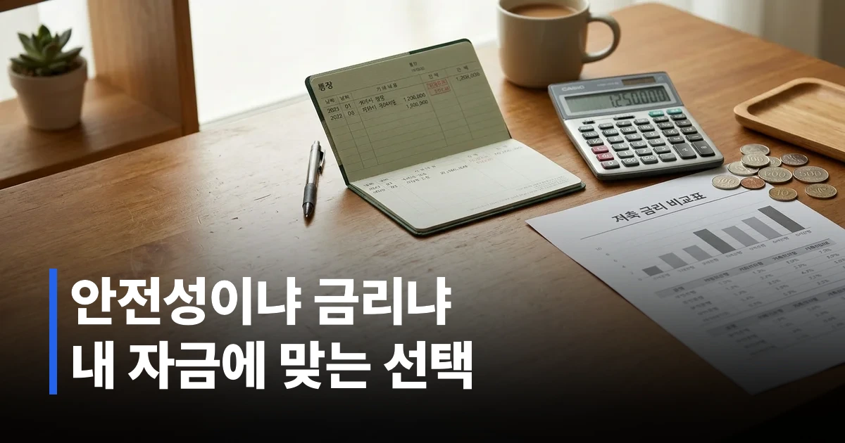 파킹통장 통장과 CMA 계좌 안내 자료가 놓인 책상