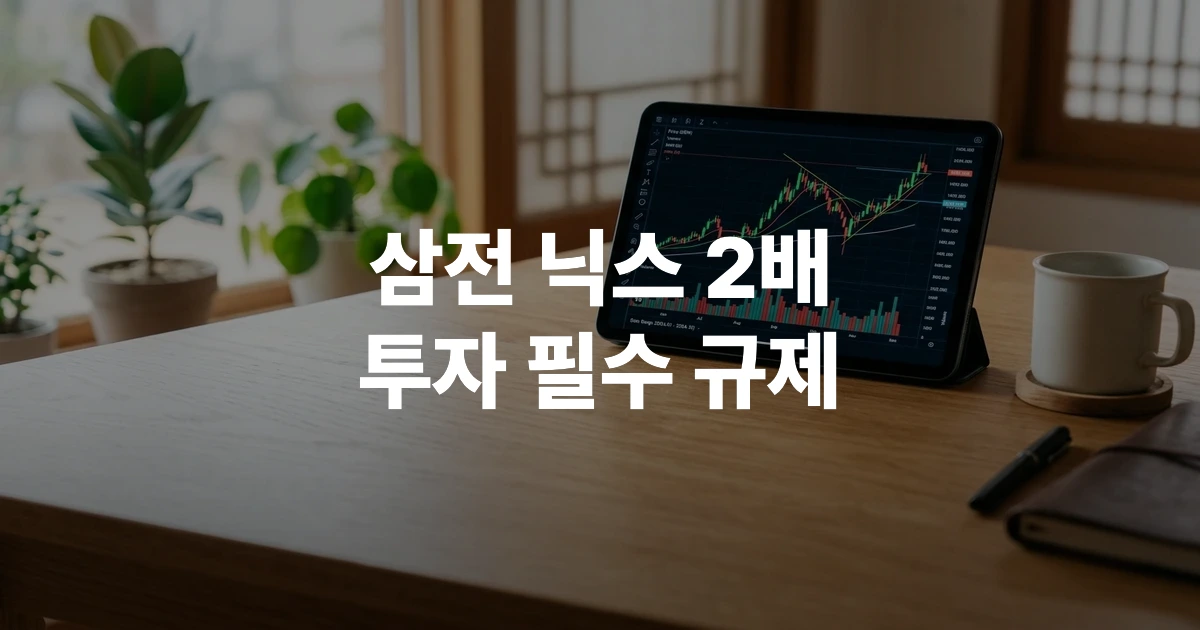 태블릿 화면에 표시된 반도체 주가 차트
