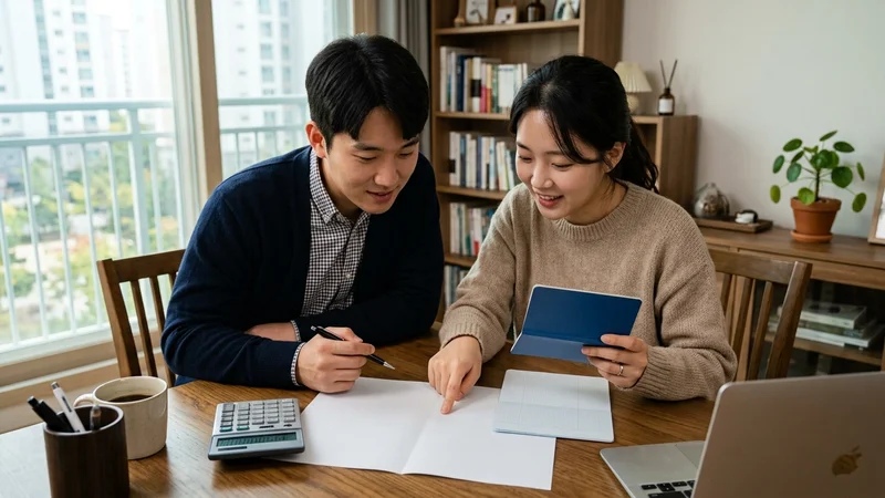 주택청약 예치금 기준표를 확인하는 서류와 펜