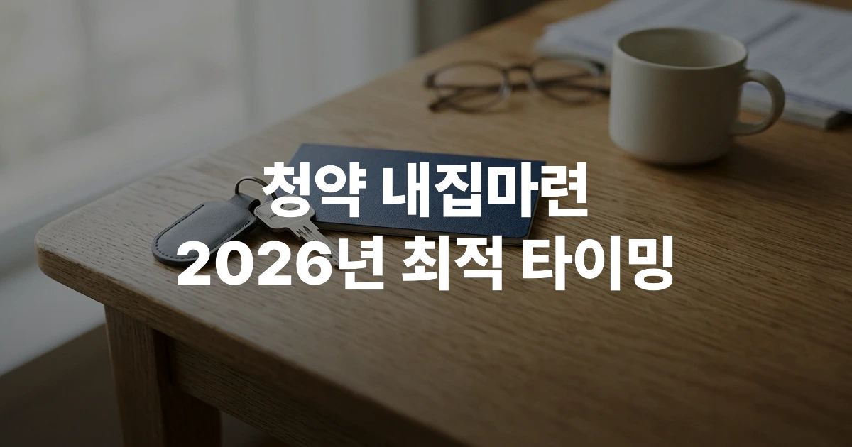 2026년 개정된 청약 제도에 따라 책상 위에 놓인 청약통장과 아파트 열쇠