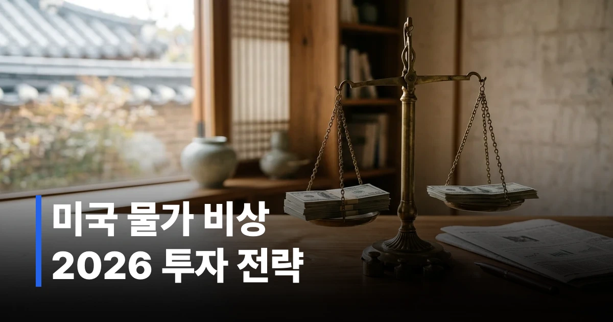미국 100달러 지폐 더미와 청동 저울이 균형을 잡고 서 있는 깔끔한 정물 사진