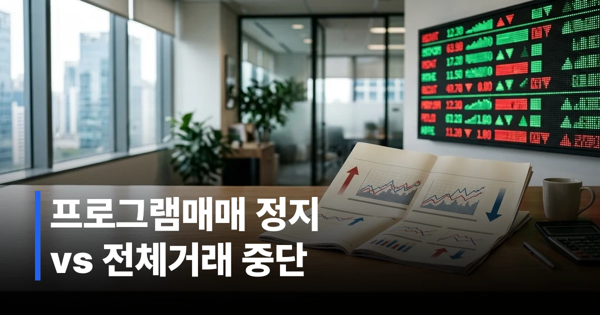 코스피·코스닥 지수 급락 상황을 보여주는 증권 시황판 이미지