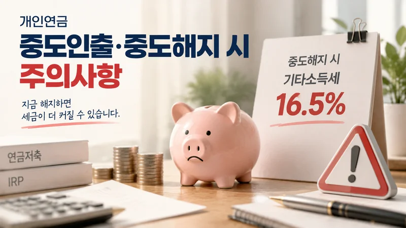 개인연금 수령 계획과 노후 설계를 표현한 연금저축과 IRP 기반의 금융 계획 이미지