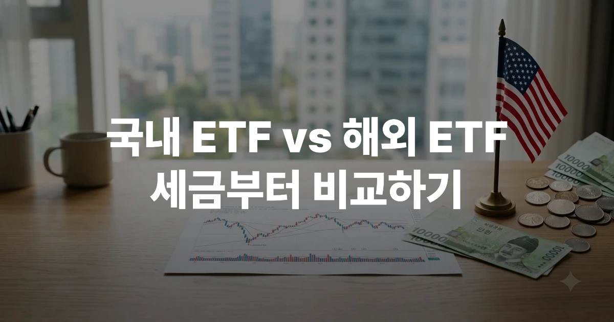 국내 상장과 해외 상장 S&P500 ETF의 세금 구조 차이를 보여주는 인포그래픽