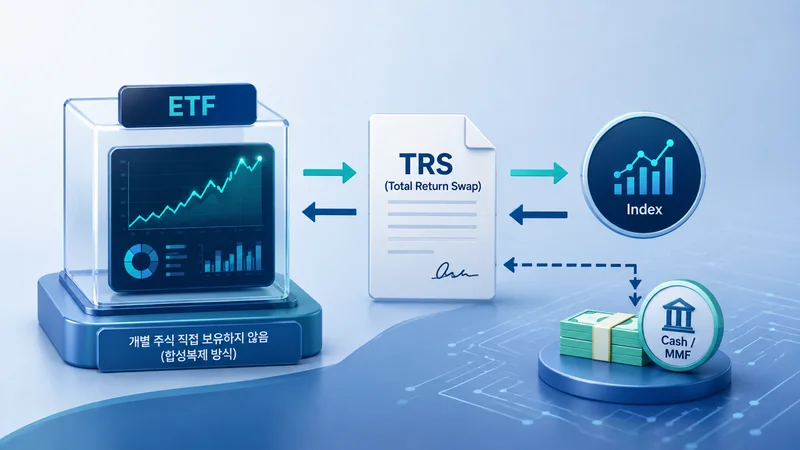 체크리스트가 표시된 디지털 태블릿 옆에 청사진과 돋보기가 배치된 모습