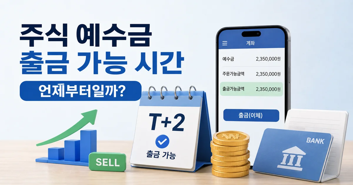 주식 예수금 출금 가능 시간과 T+2 출금 시점 안내