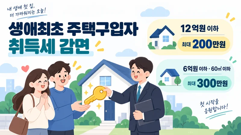 생애최초 주택구입자 취득세 최대 200만원과 소형주택 최대 300만원 감면 안내