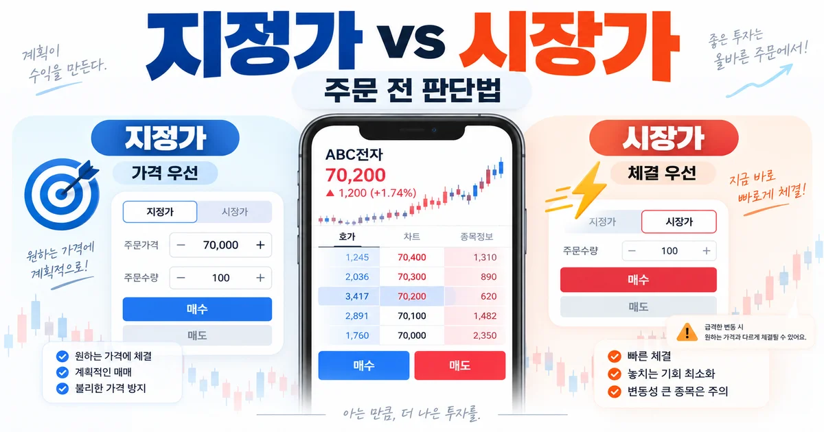 지정가와 시장가 주문의 호가창 체결 흐름 비교