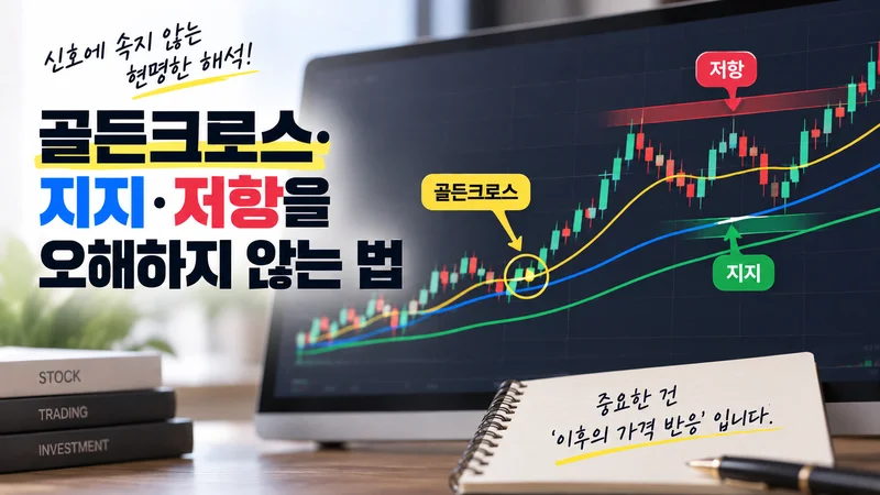 5일·20일·60일 이동평균선과 상승하는 주가 차트를 활용해 주식 이동평균선 보는 법을 표현한 이미지
