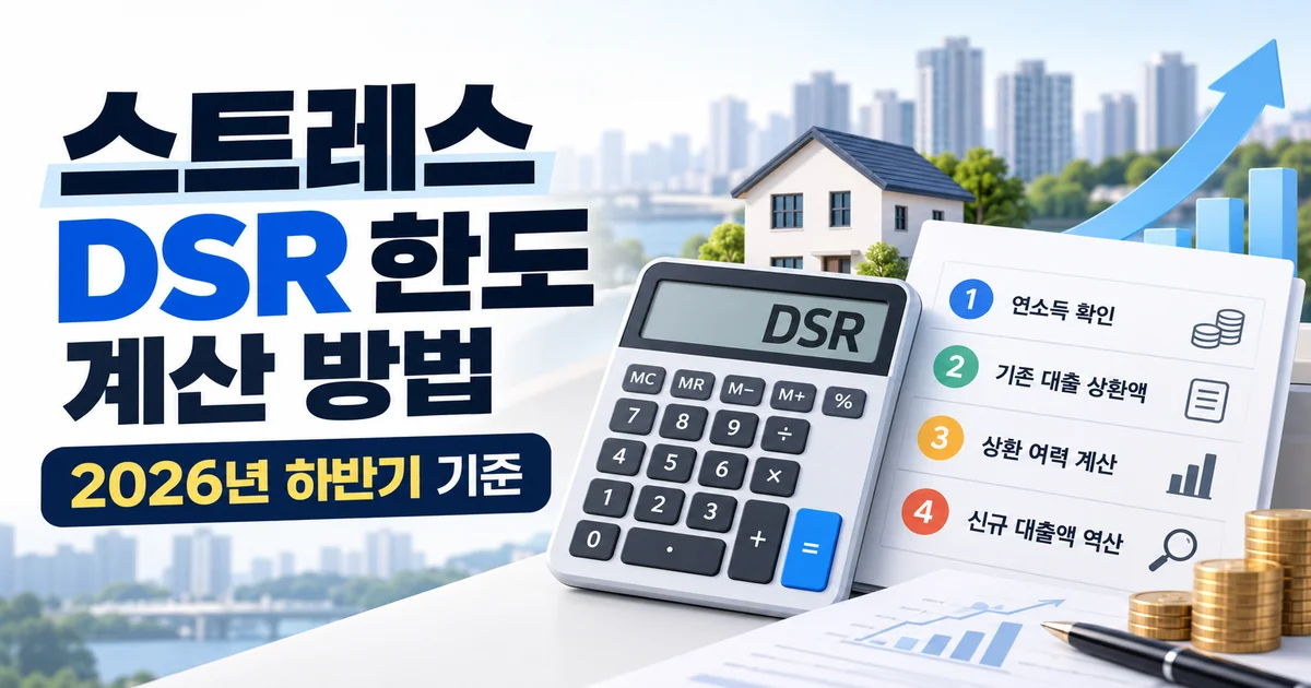 지역별 스트레스 DSR 기준과 대출 심사 금리 비교 인포그래픽