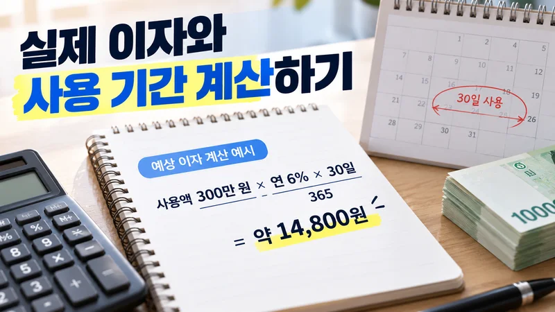 실제 이자와 사용 기간 계산하기