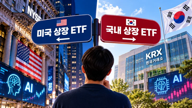 미국 상장 ETF와 국내 상장 미국 AI ETF의 거래 통화·시간과 계좌 활용 차이를 비교한 표