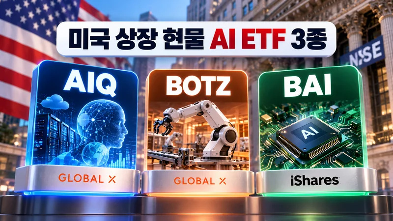 AI 반도체와 소프트웨어, 로봇·자동화 기업에 투자하는 세 ETF를 비교하는 장면